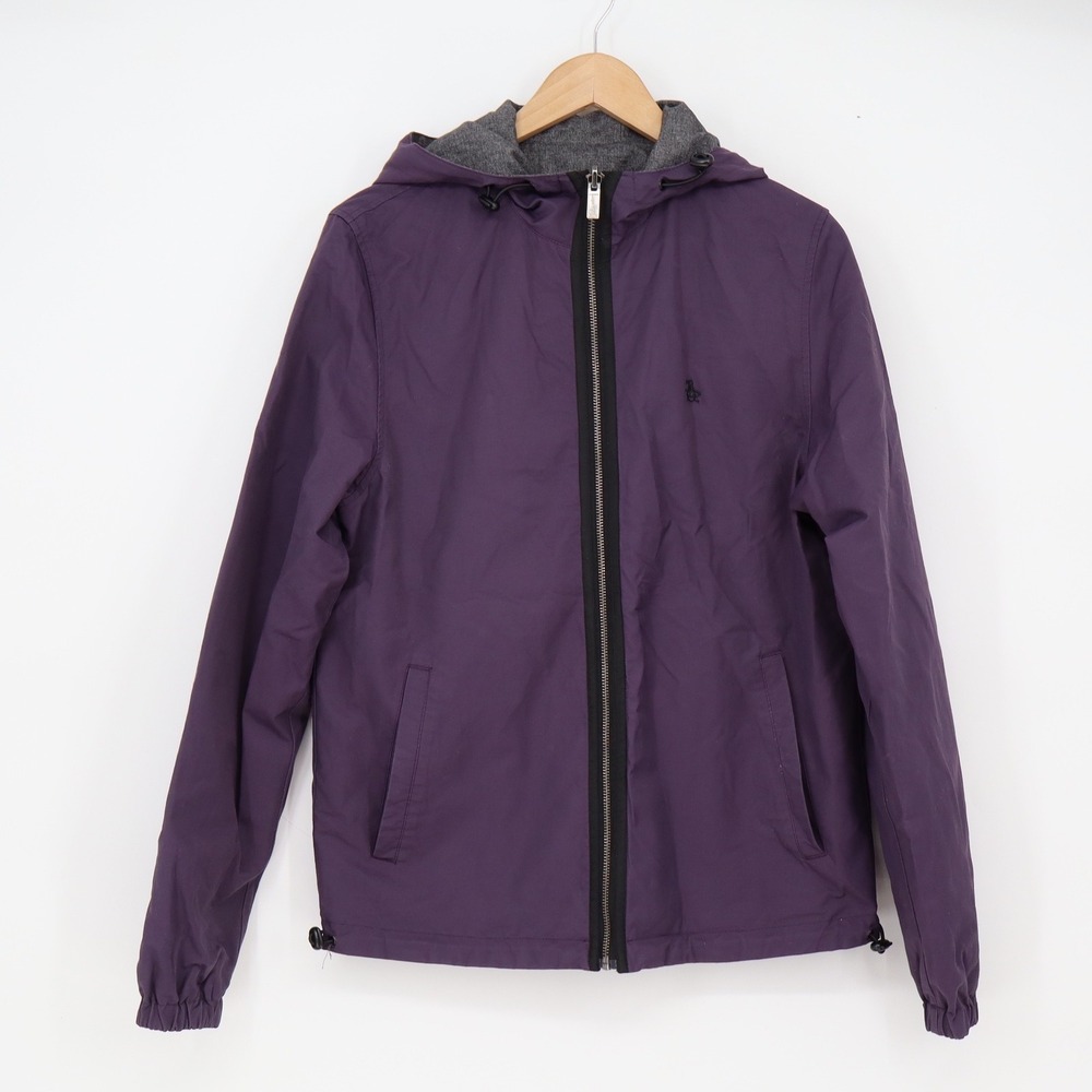 Original Penguin Windbreaker Mens S OP4377 Purple Hooded Full Zip Excellent